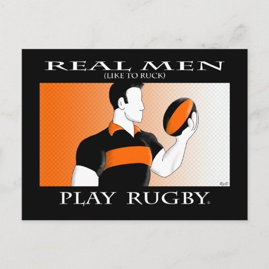 Echte Mannen: Rugby Briefkaart (Voorkant)