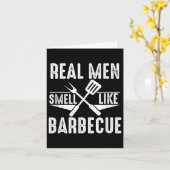 Echte Mannen ruiken naar barbecue Funny BBQ Grilli Kaart (Gele Bloem)