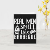 Echte Mannen ruiken naar BBQ Barbeque Funny Grilli Kaart (Gele Bloem)