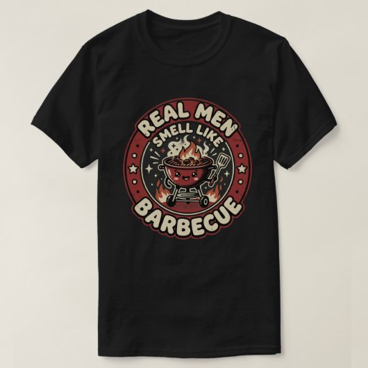 Echte Mannen Ruiken Naar BBQ | Grappig Geschenk vo T-shirt (Design voorkant)