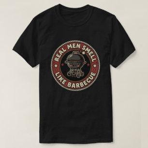 Echte Mannen Ruiken Naar BBQ & Rook   Grill Meeste T-shirt
