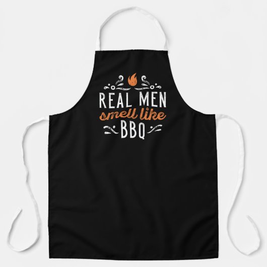 Echte mannen ruiken naar BBQ Schort (Voorkant)