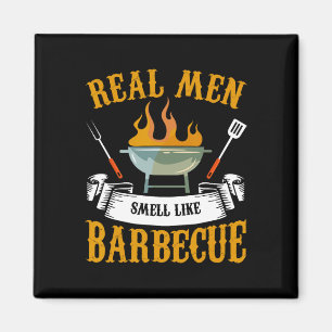 Echte Mannen Ruiken Naar Byrbecue Bbq Barbecue Gri Magneet