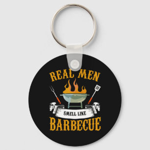 Echte Mannen Ruiken Naar Byrbecue Bbq Barbecue Gri Sleutelhanger
