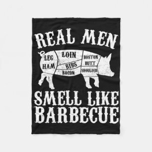 Echte Mannen Ruiken Naar Byrbeque Bbq Byrbecue Gri Fleece Deken