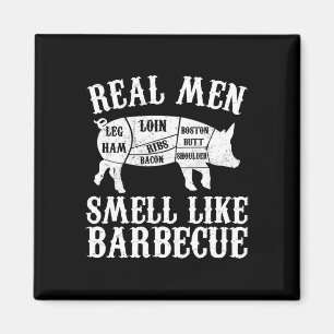 Echte Mannen Ruiken Naar Byrbeque Bbq Byrbecue Gri Magneet