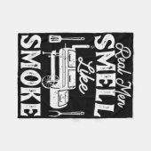 Echte Mannen Ruiken Naar Rook - Pitmaster Bbq Smok Fleece Deken (Voorkant (Horizontaal))