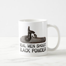 Echte mannen schieten op Zwarte Powder, schietgewe Koffiemok