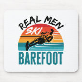 Echte Mannen Ski Barefoot Water Skiing Skier Muismat (Voorkant)