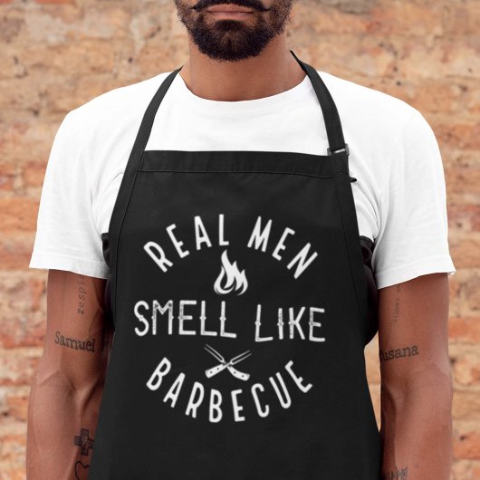 Echte Mannen smeren als barbecue Schort
