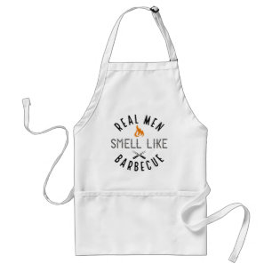 Echte Mannen smeren als barbecue Standaard Schort