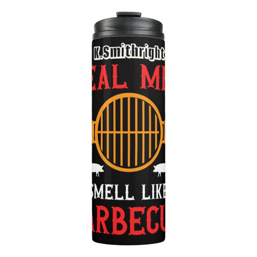 Echte Mannen smeren als barbecue Thermosbeker (Voorkant)