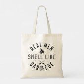 Echte Mannen smeren als barbecue Tote Bag (Achterkant)