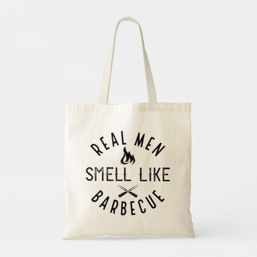 Echte Mannen smeren als barbecue Tote Bag (Achterkant)