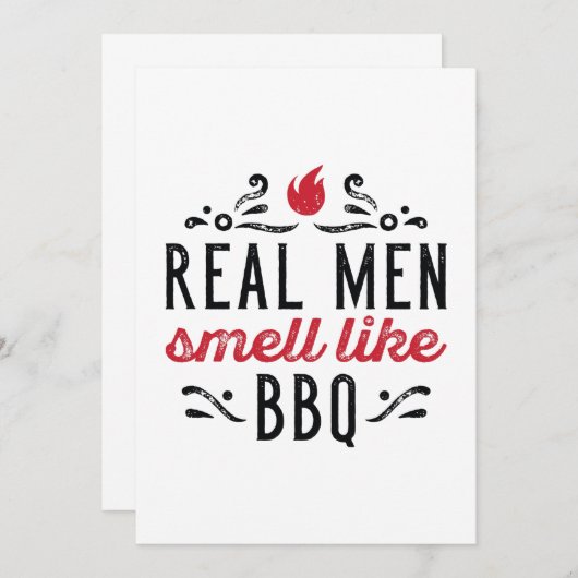 Echte Mannen smeren als BBQ Bedankkaart (Voorkant / Achterkant)