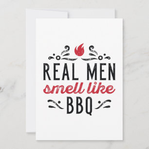Echte Mannen smeren als BBQ Bedankkaart