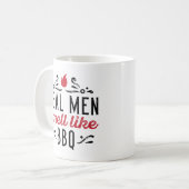 Echte Mannen smeren als BBQ Koffiemok (Voorkant links)