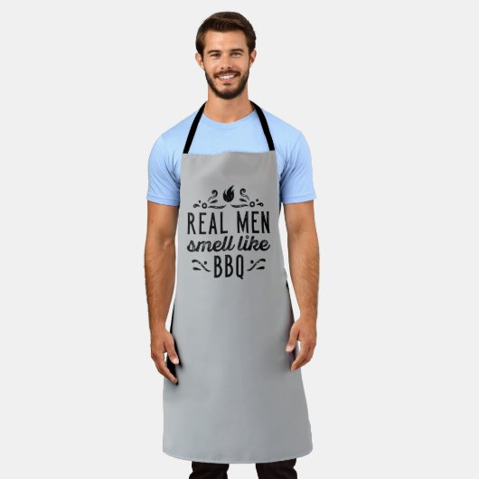 Echte Mannen smeren als BBQ Schort (Gedragen)