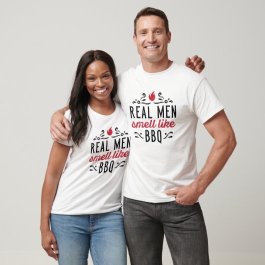 Echte Mannen smeren als BBQ T-shirt (Unisex)