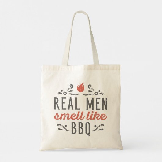 Echte Mannen smeren als BBQ Tote Bag (Achterkant)