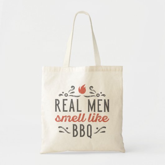 Echte Mannen smeren als BBQ Tote Bag (Voorkant)