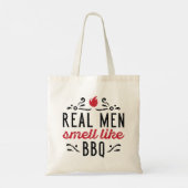 Echte Mannen smeren als BBQ Tote Bag (Achterkant)