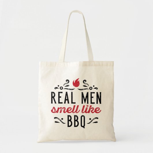 Echte Mannen smeren als BBQ Tote Bag (Voorkant)