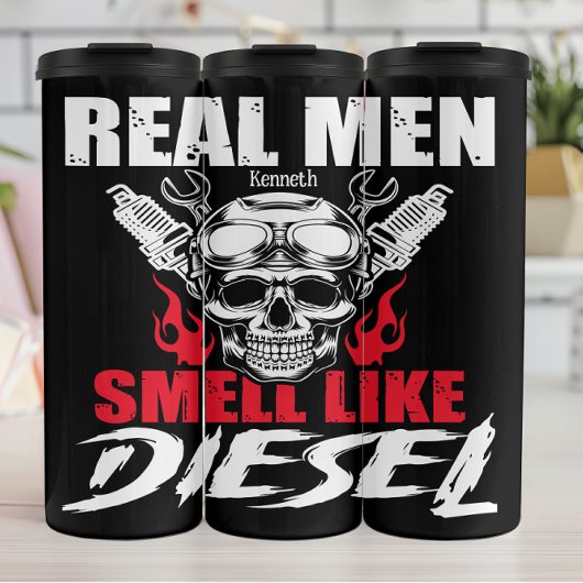 Echte Mannen smeren als diesel Thermosbeker