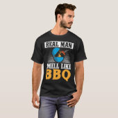 Echte Mannen smeren zoals bq Smoker Grill Barbecue T-shirt (Voorkant volledig)
