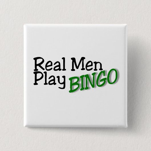 Echte Mannen spelen Bingo Vierkante Button 5,1 Cm (Voorkant)
