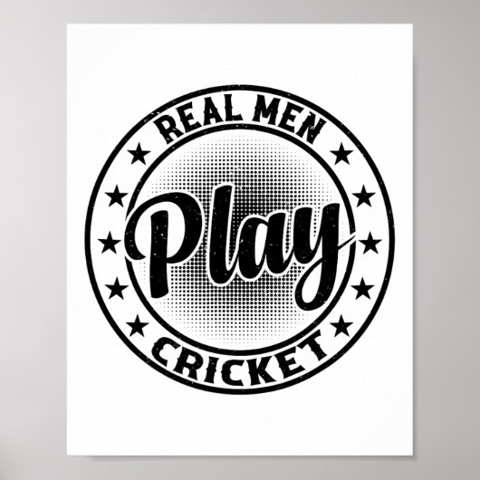 Echte mannen spelen cricket - Cricketende crickets Poster (Voorkant)