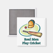 Echte Mannen spelen cricketmagneten af Magneet (Voorkant / Achterkant)