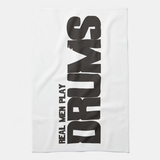 Echte Mannen spelen Drums Theedoek (Verticaal)