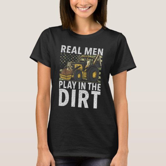Echte mannen spelen in de modder   Bouwvakkers & C T-shirt (Voorkant)