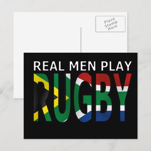 Echte Mannen spelen in Rugby Zuid-Afrika Briefkaart (Voorkant / Achterkant)