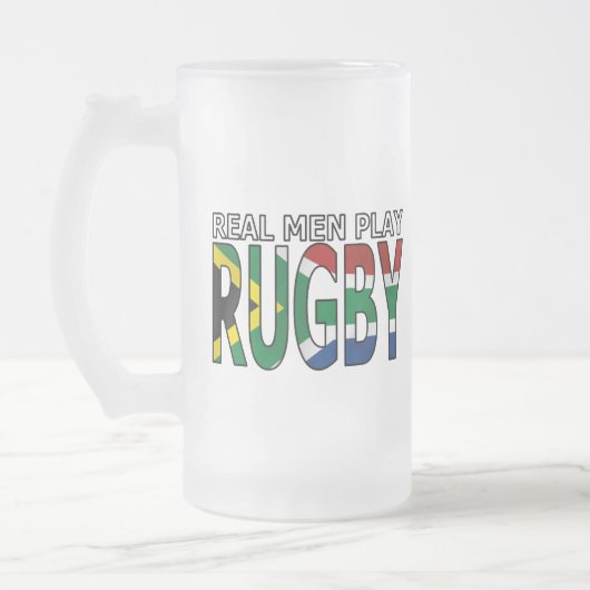 Echte Mannen spelen in Rugby Zuid-Afrika Matglas Bierpul (Links)