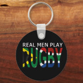 Echte Mannen spelen in Rugby Zuid-Afrika Sleutelhanger (Voorkant)
