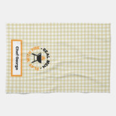 Echte Mannen spelen met Fire Barbecue Grill Theedoek (Horizontaal)