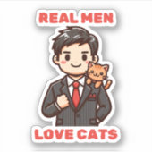 Echte Mannen Sticker (Voorkant)