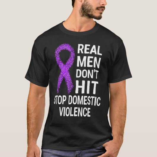 Echte Mannen stoppen huiselijk geweld niet tegen T-shirt (Voorkant)