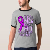 Echte Mannen stoppen huiselijk geweld niet tegen T-shirt (Voorkant)