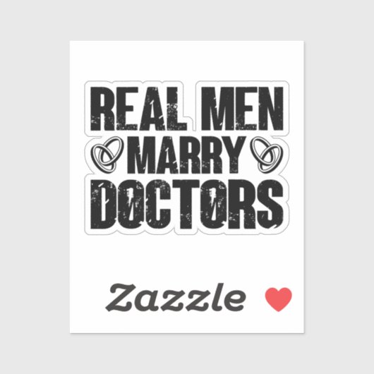 Echte Mannen Trouwen Artsen Grappige Dokter Waarde Sticker (Vel)