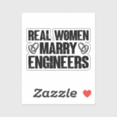 Echte Mannen Trouwen Ingenieurs Grappige Ingenieur Sticker (Vel)