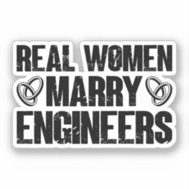 Echte Mannen Trouwen Ingenieurs Grappige Ingenieur Sticker