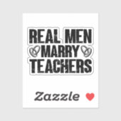Echte Mannen Trouwen Leraren Grappig Sarcastisch L Sticker (Vel)