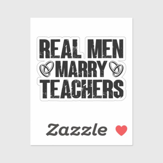 Echte Mannen Trouwen Leraren Grappig Sarcastisch L Sticker (Vel)