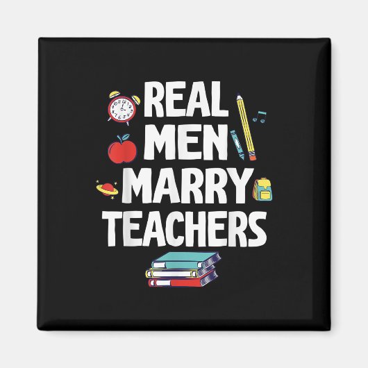 Echte Mannen Trouwen Leraren Happy Wedding Marry D Magneet (Voorkant)