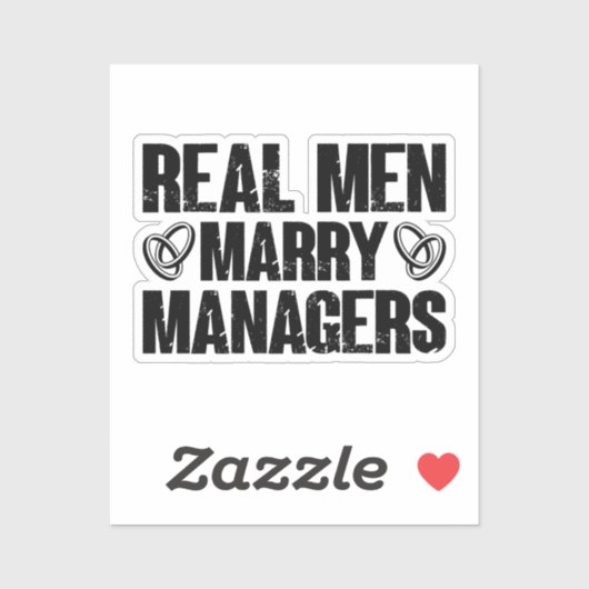 Echte Mannen Trouwen Managers Funny Manager Gezegd Sticker (Vel)