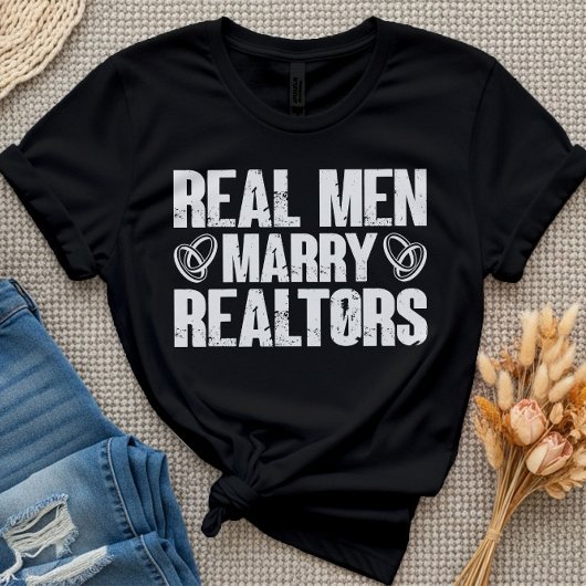 Echte mannen trouwen met makelaars Grappige makela T-shirt