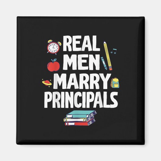 Echte Mannen Trouwen Principals Happy Wedding Getr Magneet (Voorkant)